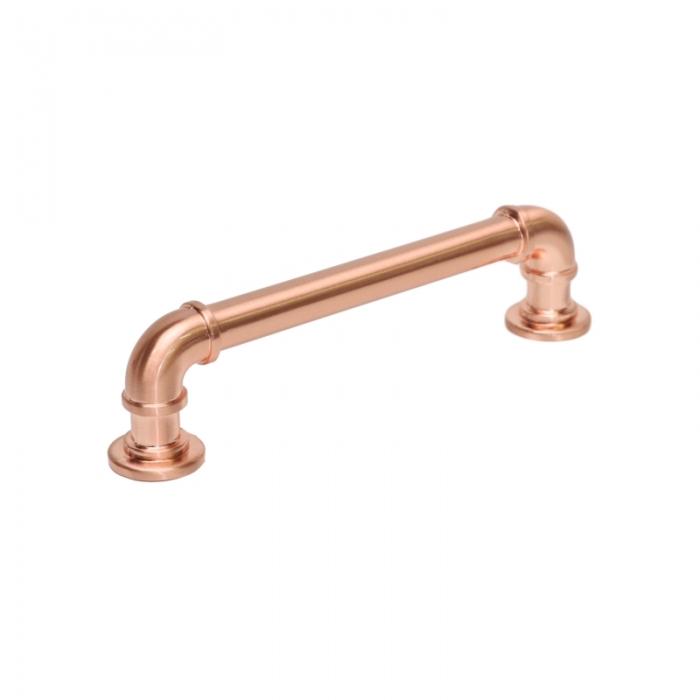 Brushed Copper Finish Industrial Pipe Fitting Style Design Cabinet D Handles