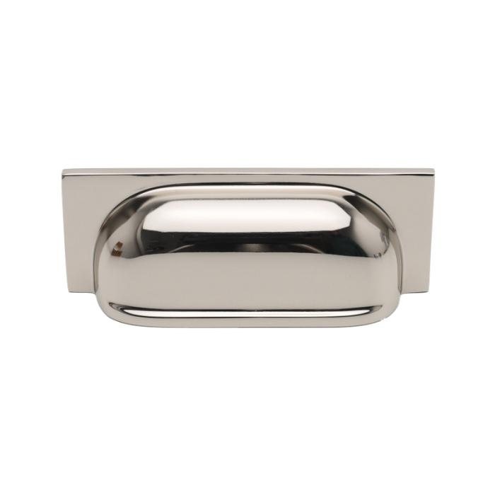 Polished Nickel Finish Square Back Kitchen Cabinet Drawer Saturn Cup Pull  Handle
